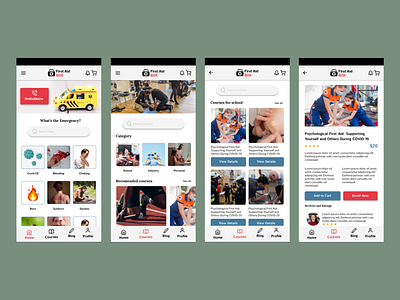 First Aid app UI/UX design