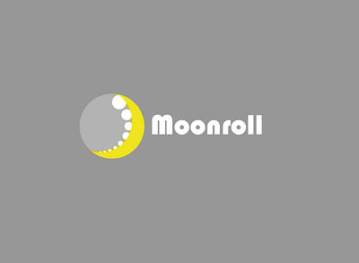 Moonroll logo with Text art branding clean design graphic design illustration illustrator logo minimal typography