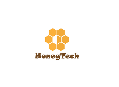 HoneyTech with text brand branding design graphic design illustration illustrator logo type typography vector