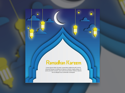 celebrating the month of Ramadan design flat illustration graphic design