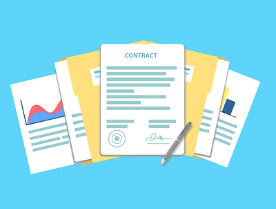 Contract Assigment Document Illustration flat illustration graphic design