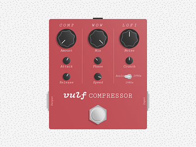 Vulf Compressor Guitar Pedal Concept bass compressor design effect flat funk guitar illustration instrument music pedal stompbox vector vulf vulfpeck