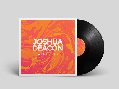 Joshua Deacon's Wisteria Album Cover Artwork album branding cover art design djent drummer joshua deacon marble music photoshop solo suminagashi vinyl wisteria