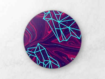 Marble Crystal Coaster coaster competition contest crystal giveaway illustrator marble mockup mockup design photoshop sticker mule suminagashi swirl vector