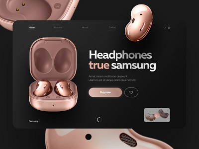 Samsung Headphones Landing Prototype design landing landing page landingpage minimal ui ux web web design website