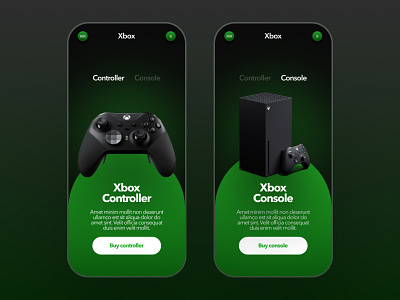 XBOX Console & Controller App UX / UI app console controller design minimal ui ux web design xbox xbox one xbox series xbox series x xbox360 xboxone