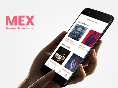 MEX- Music streaming app app app design experience design interface