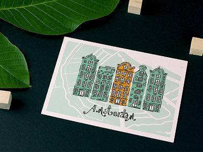 How about a little trip to the heart of the Netherlands? amsterdam children book illustration childrens illustration city map collection creative market doodle doodle style doodleart european architecture european houses flat illustration illustration art netherlands old european houses postcard postcard design travel guide