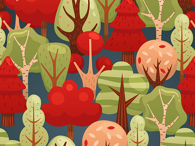 Vector pattern with gradient trees