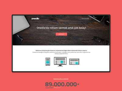 Onedio Ad Management Landing Page Design ui ux web