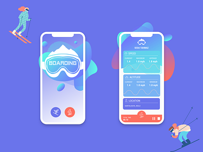 Ski Tracker Mobile App Design app design ui ux