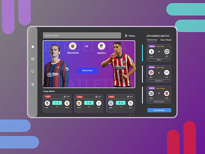 Streaming App football app livestream uidesign web design