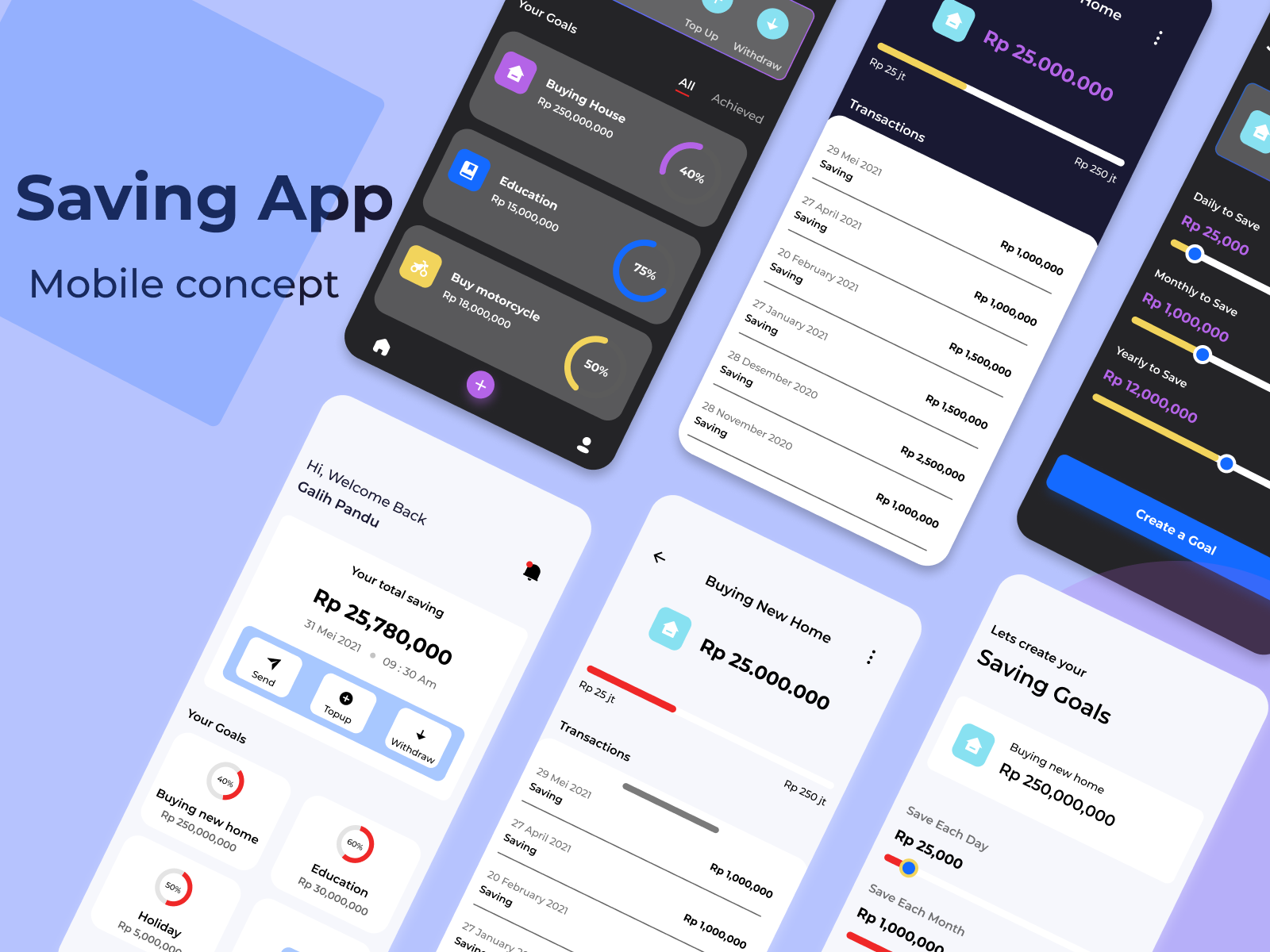 Saving App by Galih Pandu on Dribbble