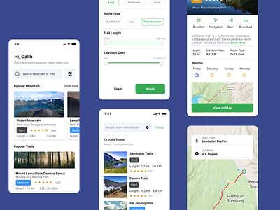 Hiking Apps find trails hiking apps mobile mountain route ui