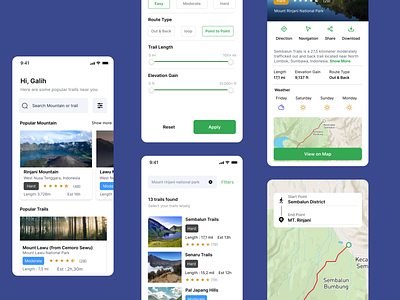 Hiking Apps find trails hiking apps mobile mountain route ui