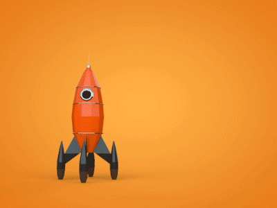 Off To (3D) Space 3d animation c4d cinema 4d gif animation low poly mograph motion design motion graphics rocket