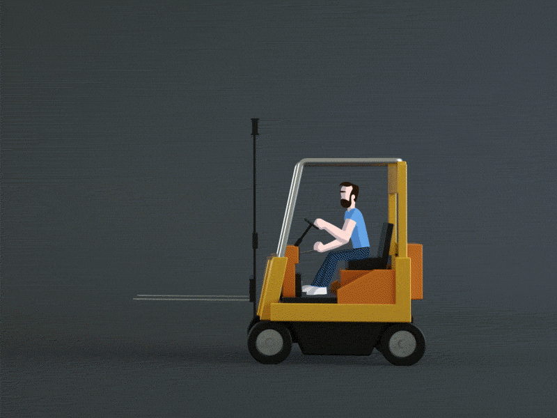 New Reel Intro Teaser #2 - Forklift Driver 2d 3d ae after effects animation character animation gif mograph motion graphics