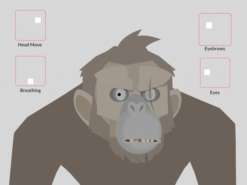 Ape Follow Koba Now 2d after effects character animation gif joysticks and sliders motion design planet of the apes