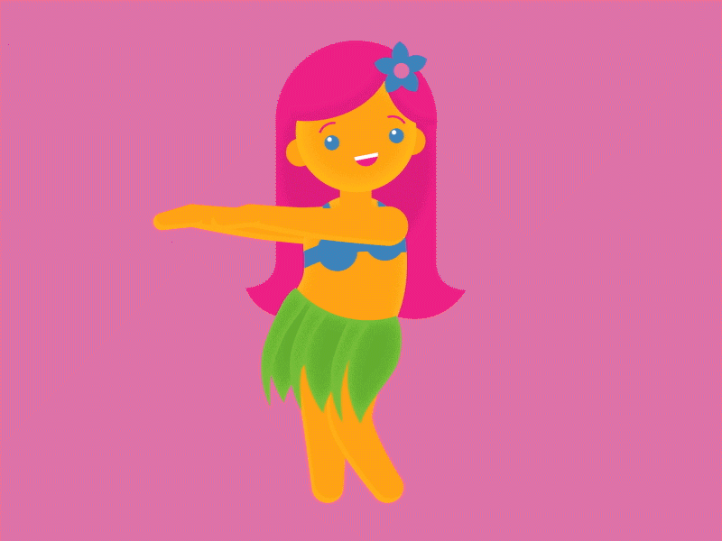 Hula Girl - AE / Rubber Hose Rig 2d after effects aftereffects animation character gif rig rubberhose