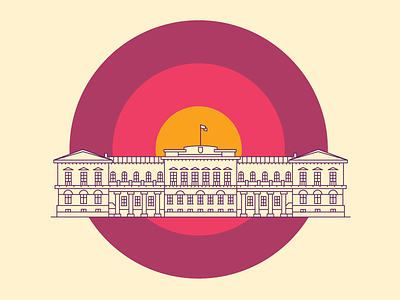 Presidential Palace [Vilnius Landmarks] building icon illustration landmark landmarks line lithuania vilnius