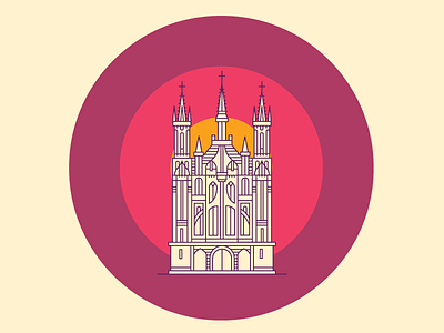 St. Anne Church [Vilnius Landmarks] building icon illustration landmark landmarks line lithuania vilnius