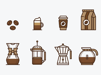 Coffee Icons brown coffee icon morning mug seed