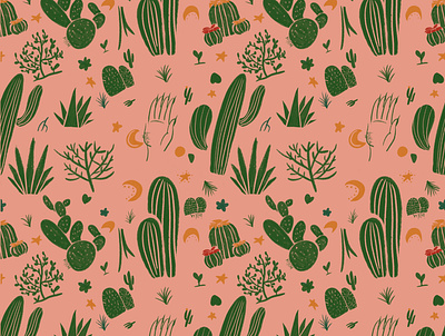 Cactus illustration pattern