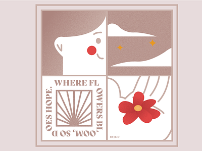 where flowers bloom, so does hope. design illustration illustrator vector
