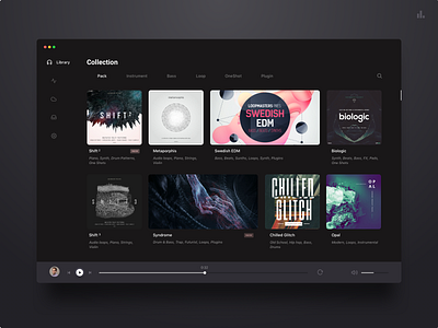 Music player Assistant black branding interface minimal music player ui design ux design