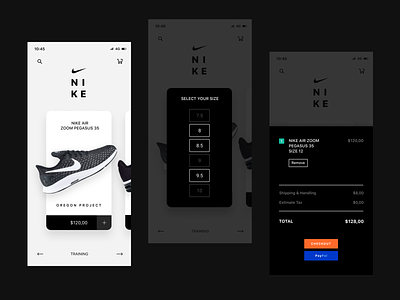 Nike Artboard design figma interactive minimal mockup modern nike prototype shoe ui ux ui