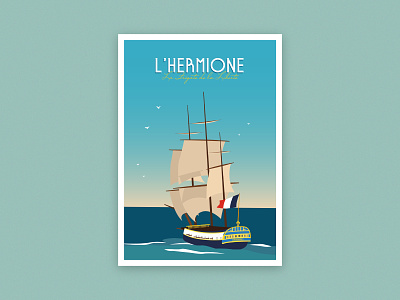 L'Hermione \\ Illustration boat design graphic design graphisme illustration lhermione vector