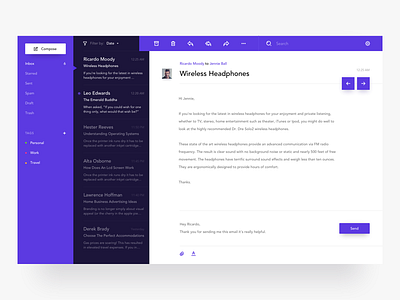 Mail App app inbox mail send ui ux