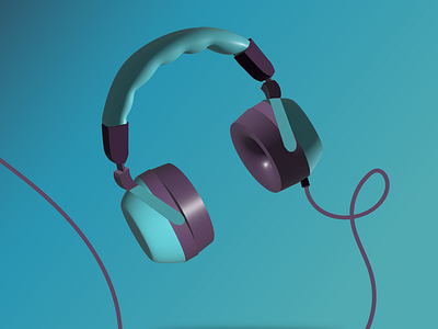 Headphones 3D Illustration