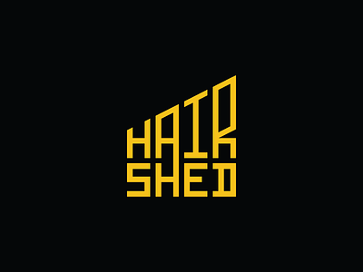 Hair Shed Logo brand branding debut hair salon logo logotype