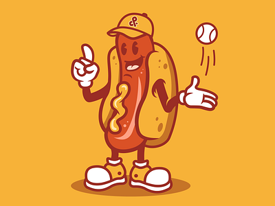 Franky The Wiener concession hotdog illustraion illustrator mascot yellow