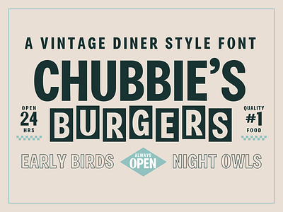 Chubbies Burgers classic font design retro