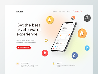 Crypto Wallet - Website Concept 3d adobe xd bitcoin clean concept cryptocurrency design modern trading ui wallet webdesign