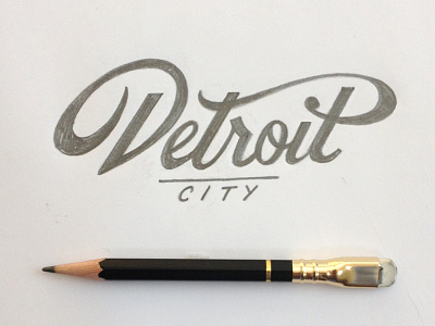 Detroit City detroit hand done lettering pencil type