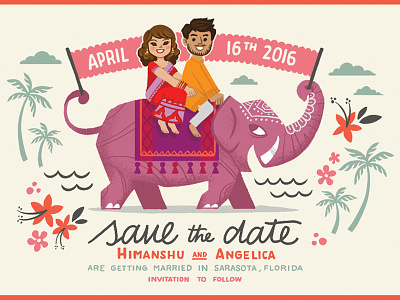 Save the Date elephant india save the date summer wedding