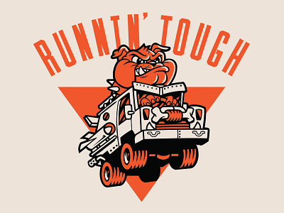 Runnin' Tough bull dog t shirt trucks