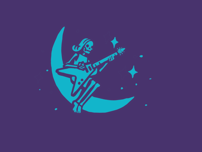 Moon Jam animation gif knight moon music skull