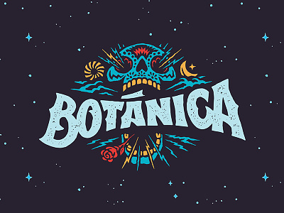 Botanica Music Festival branding festival logo music skull