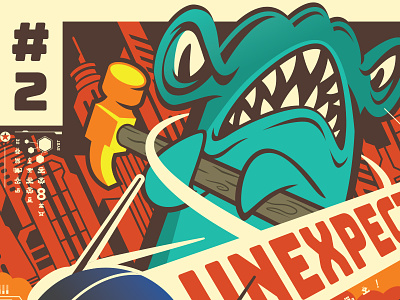 Hrosan Poster herosan illustration monster poster shark