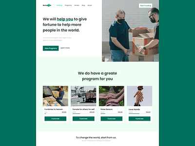 Charity with Berbagive design landing page ui user interface