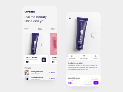 Beauty Product Apps beautyproduct mobileapps mobiledesign productdesign ui userexperience userinterface ux