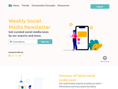 Landing Page Social Media Update adobexddailychallenge dailychallenge dailyui dailyuichallenge interfacedesign ui uiux userexperience uxdesign xddc