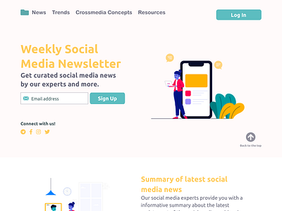 Landing Page Social Media Update adobexddailychallenge dailychallenge dailyui dailyuichallenge interfacedesign ui uiux userexperience uxdesign xddc