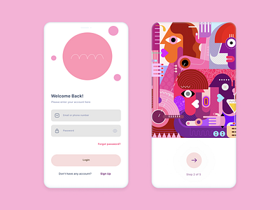 Login onboarding flow - Illustrations