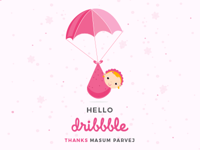 Hello Dribbble bangladeshi debut designer hello illustration new visual