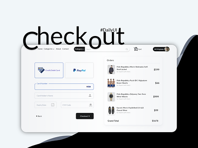 Ecommerce Outlet Payment Checkout UI